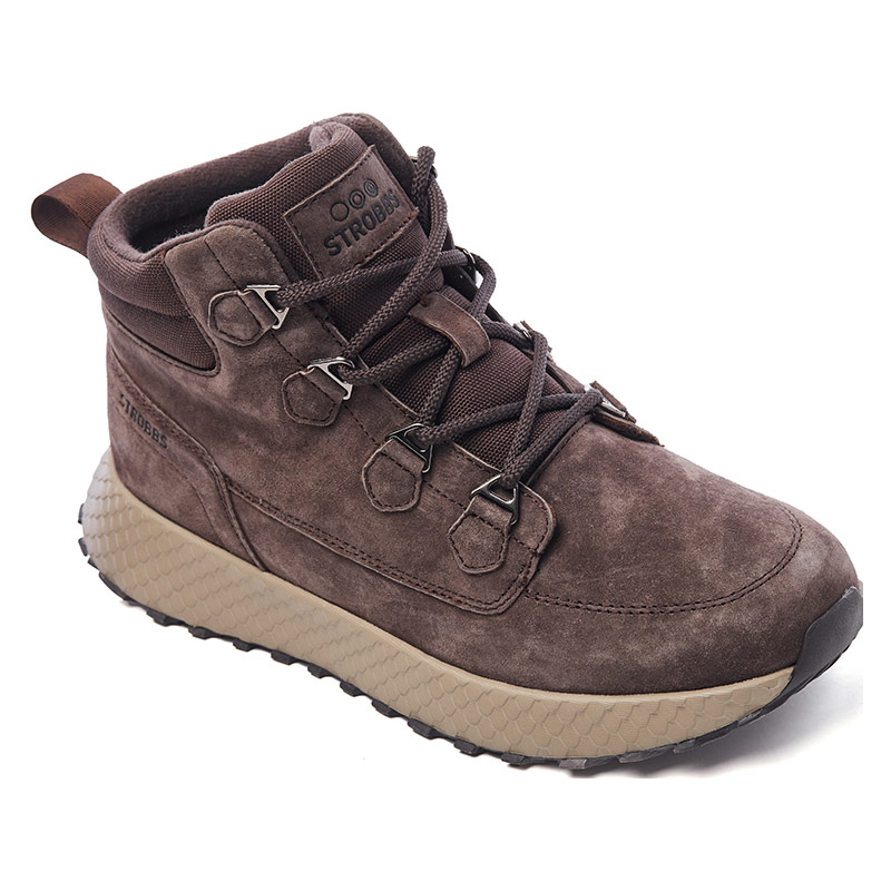 Кроссовки Strobbs с мехом женские F8377-17 коричневые