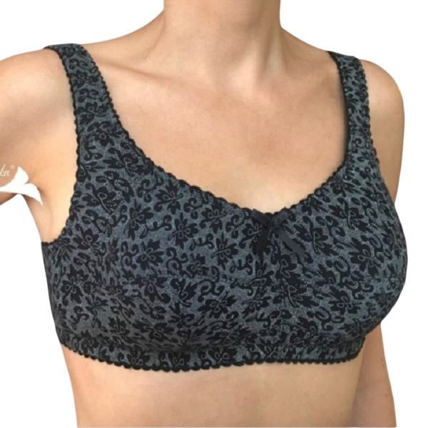 Бюстгальтер Ниночка для фиксации экзопротеза 74-7 черный/белый