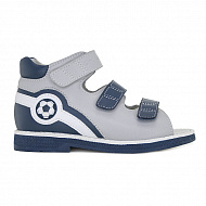 Сандали ортопедические Ортобум для мальчиков 27057-14 оловянный/синий.